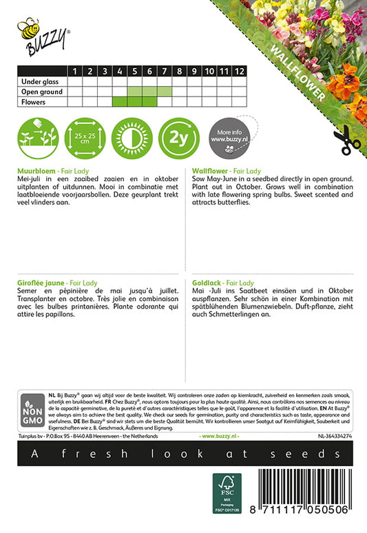Kultalakka Fair Lady siemenpussi takaa kylvöohjeilla