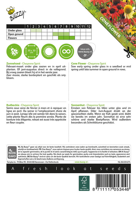 Tarhapunahattu Cheyenne Spirit siemenpussi takaa kylvöohjeilla