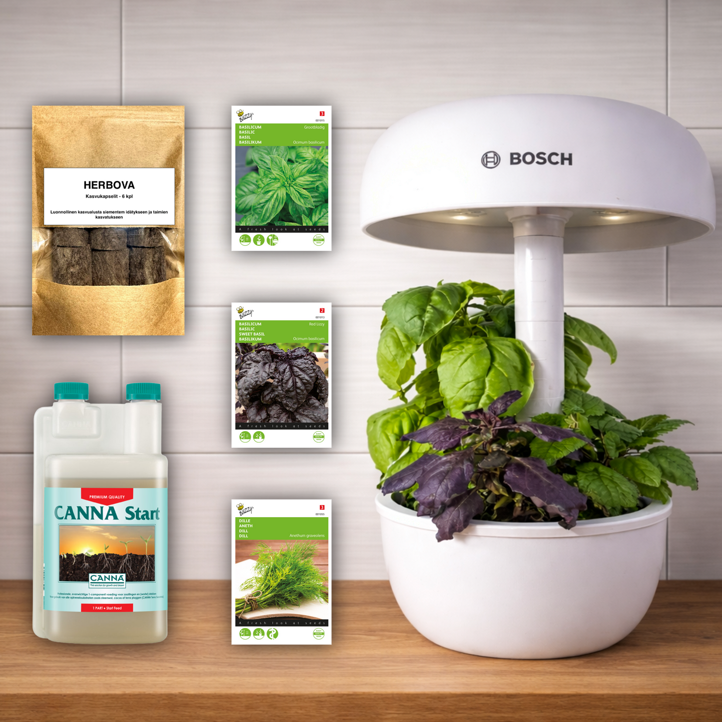 Bosch SmartGrow 3 – Täydellinen aloituspakkaus (laite, kasvukapselit, siemenet ja ravinne)