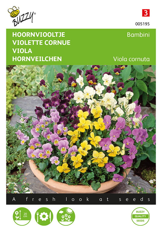 Sarviorvokki Bambini Mixed siemenpussi edestä – Buzzy®