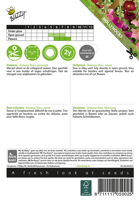 Tarhasalkoruusu Antwerp Stars siemenpussi takaa kylvöohjeilla