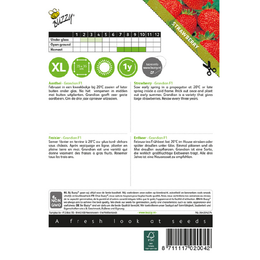 Grandian F1 mansikka siemenpussi takapuoli – kylvöohjeet