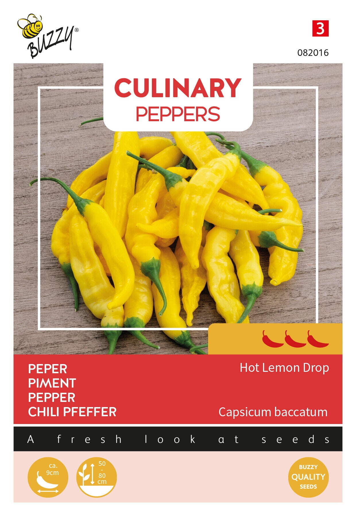 Chili ‘Lemon Drop’ frön – Buzzy Capsicum baccatum