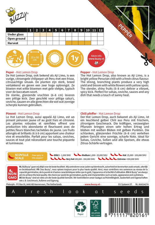 Lemon Drop chili siemenpussi takapuoli – kylvöohjeet