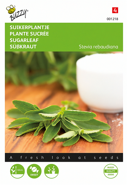 Front of the Buzzy® Stevia (Stevia rebaudiana) seed packet.